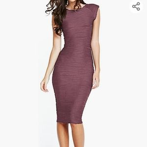 Purple Ish Midi Sleeveless Knee Length Party Dress